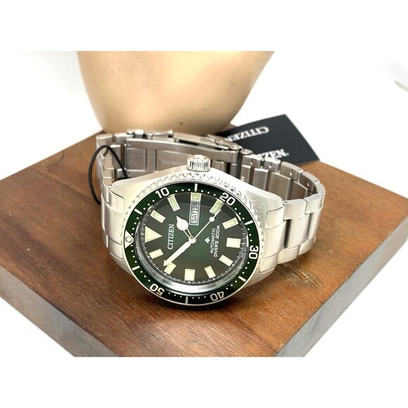 Citizen Men's Watch NY0121-50X Promaster Automatic Diver Green Dial Steel 41mm - Picture 9 of 15
